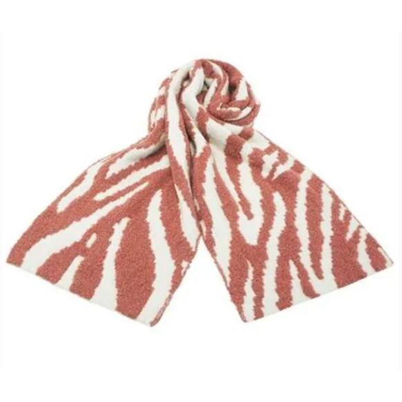 Marcus Adler Zebra Print Winter Scarf - Dusty Rose / Cream - NWT - Picture 3 of 3